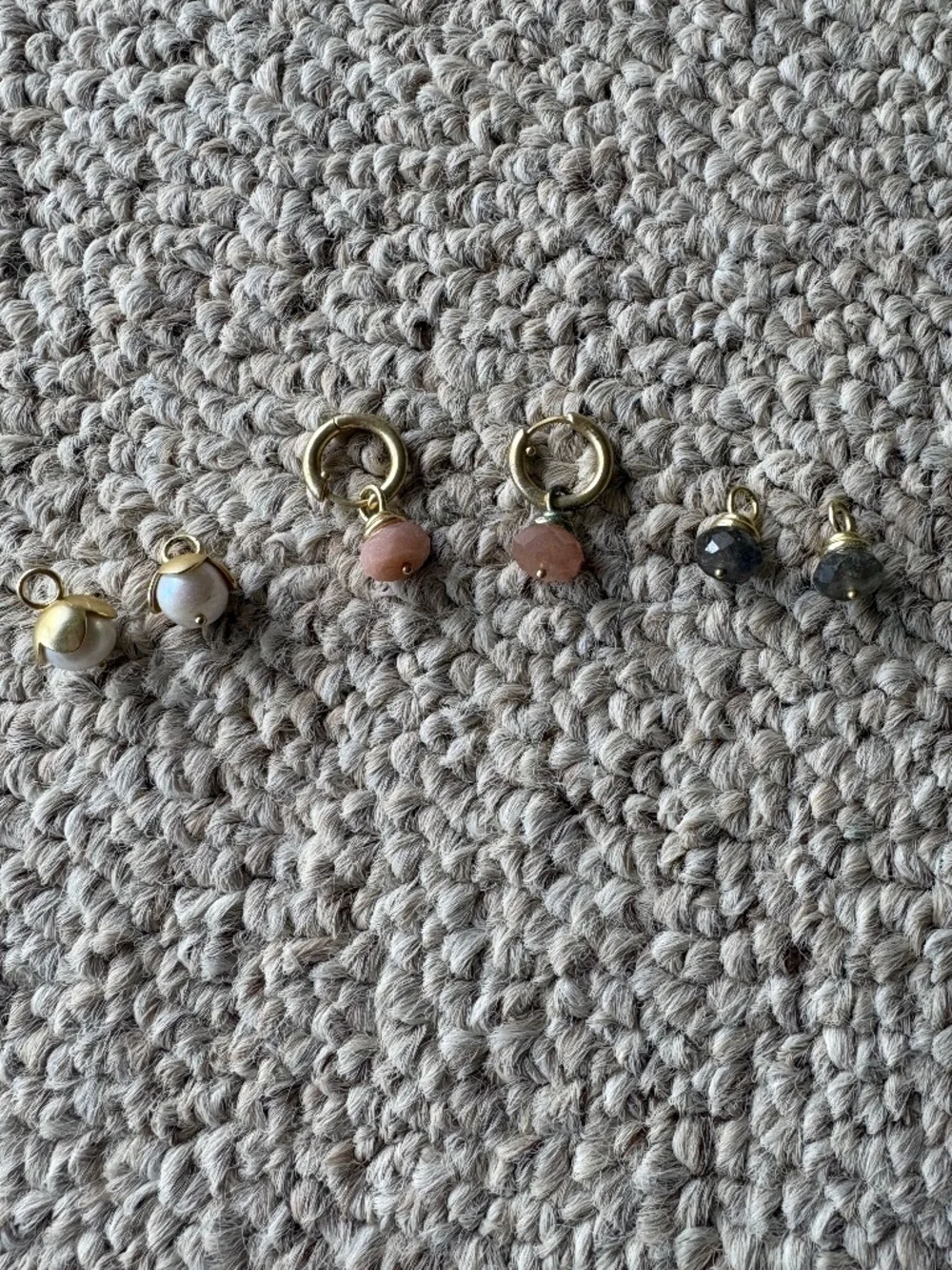 Spartina 449 Dainty Gold Hoop Earrings Interchangeable Charms Chic - Picture 3 of 5